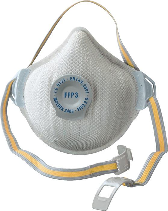 Masque de protection respiratoire réutilisable AIR Plus 340501 FFP3/V R D - avec soupape d'expiration - 5 pcs/carton - MOLDEX_0
