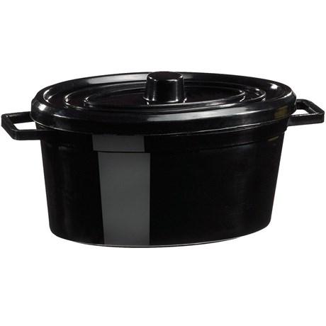 MINI COCOTTE OVALE SOLIA NOIR + COUVERCLE 70 ML (VENDU PAR 200)