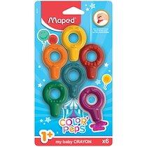 MY BABY CRAYON ANNEAU DE CIRE COLOR'PEPS, BLISTER DE 6 - LOT DE 6