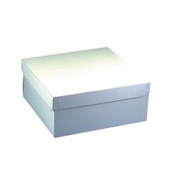 Papstar 10 Boîtes à gateaux en carton avec couvercles rectangulaire 30 cm x 30 cm x 13 cm blanc x 50 - blanc en carton 18857_0
