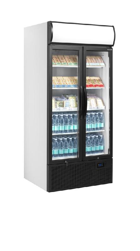 Vitrine réfrigérée FSC - 2 ou 3 portes avec caisson lumineux - Finition blanc ou noir - Réf : FSC891H_0