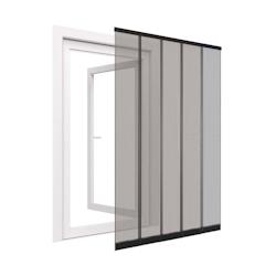 Rideau moustiquaire pour porte fenêtre en fibre de verre 5 lamelles - 125x240 cm Easy Life - noir 4052329000588_0
