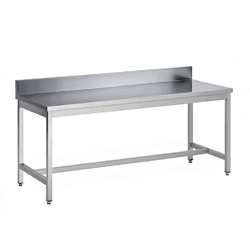 Table soudée bords droits, adossée, en inox AISI 304, P 600 mm (Longueur, mm: 1000 - Réf STA106-1)_0