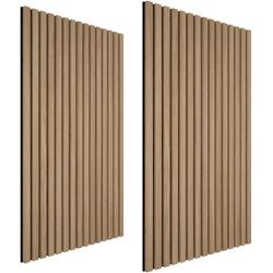 TecTake GmbH tectake Panneaux acoustiques SONIC WALL aspect bois - Chêne clair, Lot de 2 - 405389 - marron Bois manufacturé 405389_0