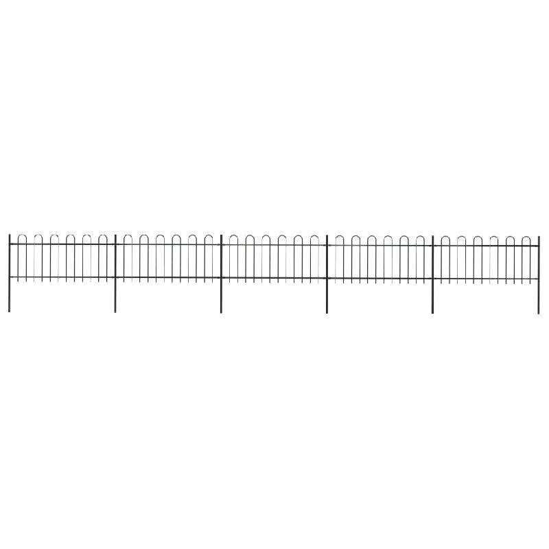 Vidaxl clôture de jardin avec dessus en cerceau acier 8,5 x 0,8 m noir 277651_0