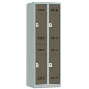 Pierre henry vestiaire 2 cases + 2 colonnes - dimensions : l60 x h180 x p50 cm gris perle basalte_0