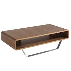 AC ANGEL CERDA Angel Cerdá Table basse rectangulaire en noyer et acier chromé 2002C 120 x 60 x 36 - marron Bois manufacturé 8435631001805_0