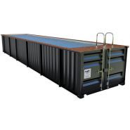 Piscine container - Basique 12 m - Kaseo - Dimensions du bassin 11,10 m x 2,35 m x 1,40 m_0