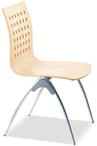 Bullet V840 - Chaises empilables en bois et métal - Système d'empilabilité en nylon - Gamme Dynamica_0