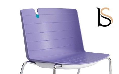 Chaise design Mork avec pied pyramidal - Mobel Linea. - Lilas_1