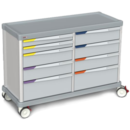Chariot de soin hospitalier - double compartiment avec parois ISO-NORM TRS110DC - PRECISO LOGISTIQUE_0