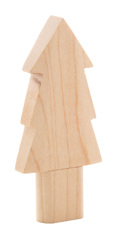 Clé USB publicitaire en bois - forme sapin de Noël - 8/16/32GB_0