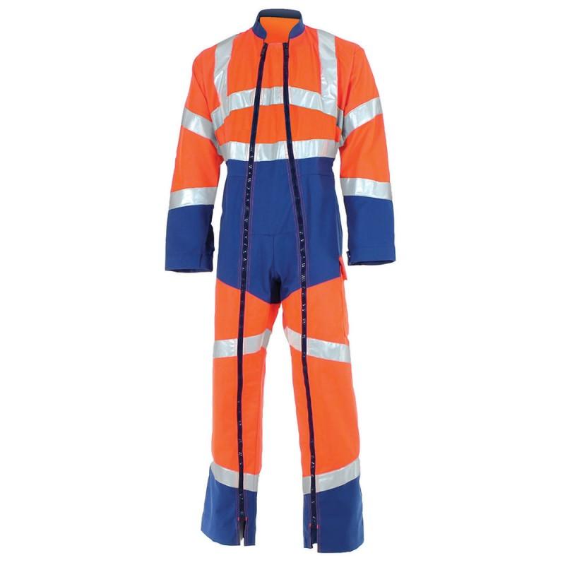 Combinaison de travail 2 zip Fluo Safe - Haute visibilité - Normes EN ISO 20471 Classe 3 et EN 15797_0