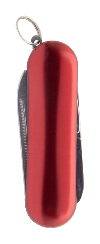 Couteau de poche multifonctions - acier inoxydable - manche en aluminium - 3 fonctions - rouge_0