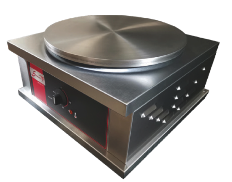 Crêpière électrique simple 40 cm de diamètre - Inox AISI 430 - Plaque fonte 12mm - SOFRACA_0