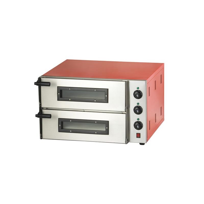 Four à pizza double - 2 x 1 - Capacité 2 pizzas - Dimensions 685x675x430 mm - Température jusqu'à 350°C_0