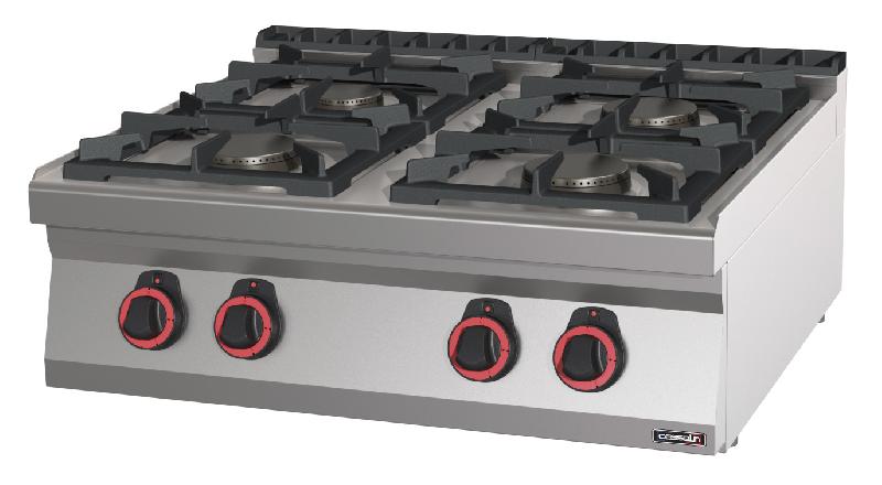 Fourneau gaz à poser 4 feux - 80 cm - 4 brûleurs en fonte - Puissance jusqu'à 6 000 W - Référence C7FOG4F80 - Marque CASSELIN_0