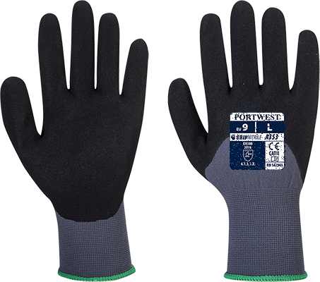 Gants de manutention Dermiflex Ultra Plus gris noir A353 - Certifiés CE - Taille S_0