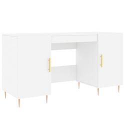 Helloshop26 - Bureau table poste de travail meuble d'ordinateur informatique étude 140 x 50 x 75 cm bois d'ingénierie blanc 02_0023511 - 3000214359793_0