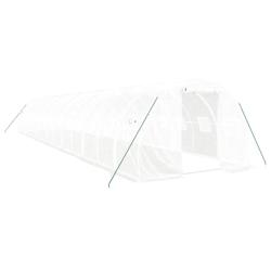 Helloshop26 - Serre tente abri plante fleur légumes avec cadre en acier 42 m² 14 x 3 x 2 m blanc 02_0044591 - 3000220226096_0