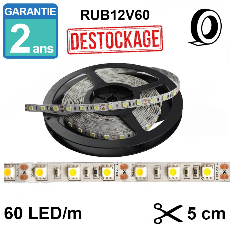 Ruban led 12v / 14w/m - 5m - ip20 - intérieur -  référence rub12v12k4_0