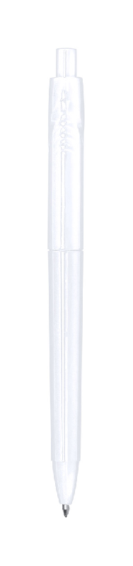 Stylo à bille plastique RPET - Encre bleue - Couleur blanche - 10g_0