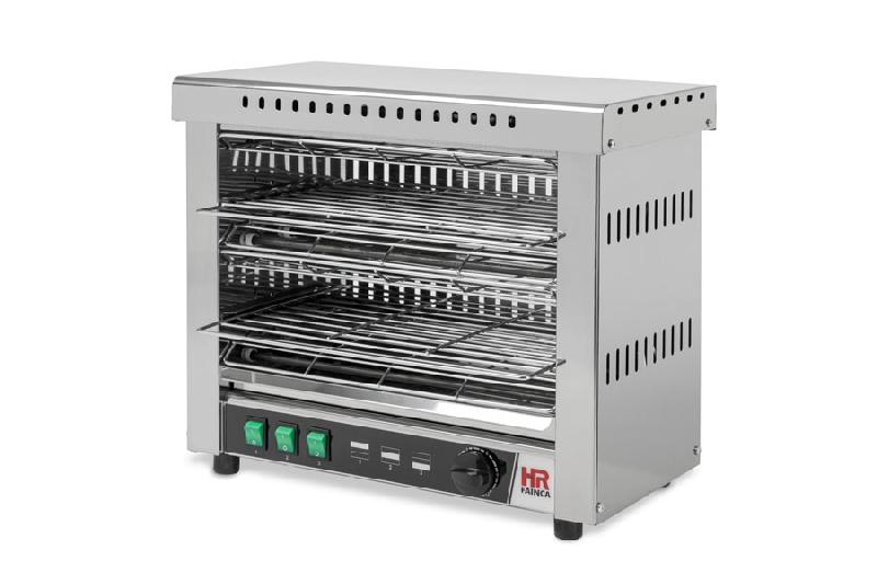 Toaster professionnel double en acier inox avec résistances blindées minuterie 3600w - T06CONB_0