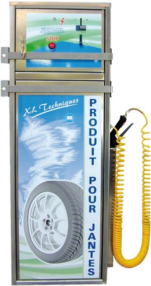 Borne de gonflage XL-Jantes - XLTechniques - 2 barres de sécurité - Monnayeur électronique - Pulvérisateur pour jantes_0