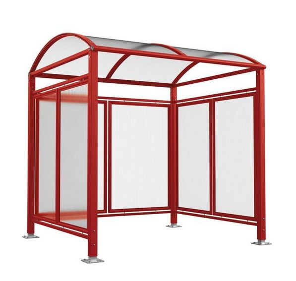 Abri vélos voûte M avec bardages polycarbonate - 6 places - structure aluminium - 4 pommeaux au choix - LED en option_0