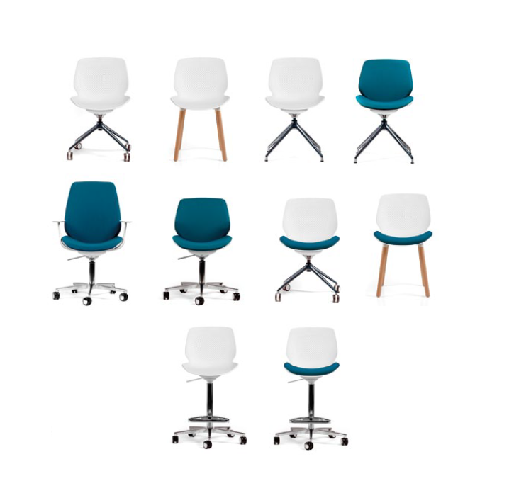 Chaise de restaurant Anaoul - coque en polypropylène, pieds métal et base pivotante_0