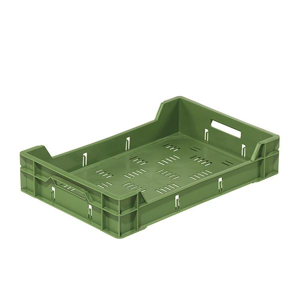Bac Norme Europe Fruits et légumes ajouré 600x400x120 mm Vert - Réf : BAC159BE6412002_0