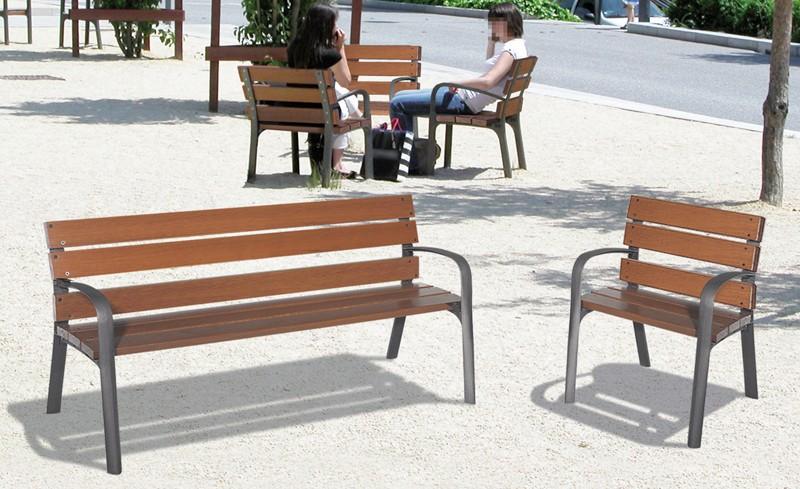 Banc Modo - Bois exotique et Fonte ductile - 1,80 m - Extérieur_0