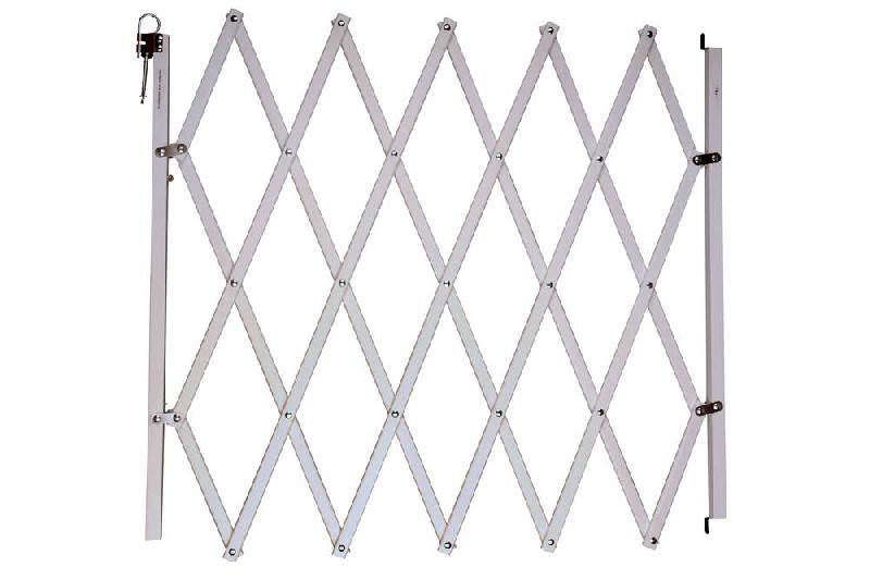 Barrière stopfix, en bois, blanche, extensible à 110cm_0