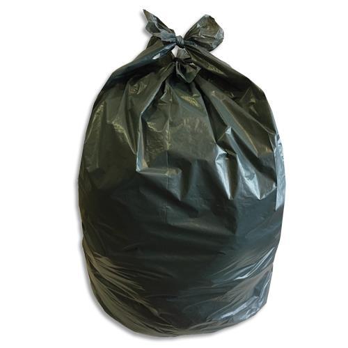 Sac à déchets vert 130L basse densité - 55 microns - Carton de 100 sacs 