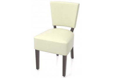 Chaise remboursée crème - pieds wengé - capitonnée - délai 3/4 semaines - référence PSAE-WCPC_0