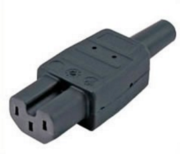 Connecteur IEC60320 AC C15 Femelle - 15A/250V - 120° avec contact de terre et manchon de soulagement de traction_0