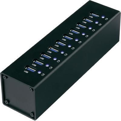 HUB USB 3.0 10 PORTS BOÎTIER EN ALUMINIUM NOIR