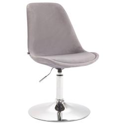 Décoshop26 - Chaise de salle à manger en velours gris hauteur réglable pied métal aspect chromé trompette CDS101119 - gris 3000436569604_0