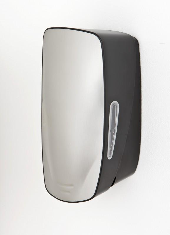 Distributeur de savon Mercury - design élégant en noir et inox - pompes et conteneurs interchangeables_0