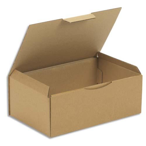 Emballage boîte postale en kraft brun simple cannelure - dimensions : 35 x 22 x 13 cm_0