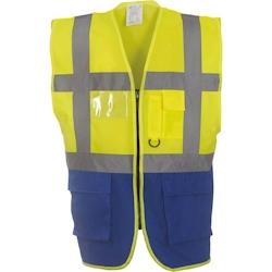 Gilet multifonction haute visibilité  bleu royal|jaune T.L Yoko - L polyester 6933883202145_0