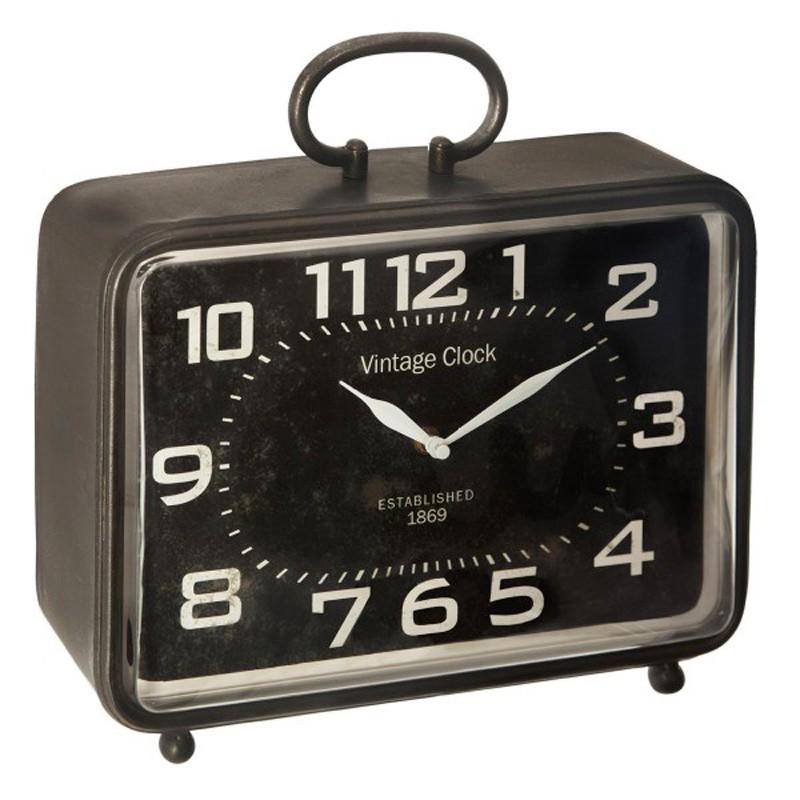 HORLOGE À POSER VINTAGE CLOCK 35CM GRIS - PARIS PRIX_0