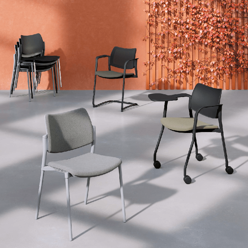 Modalis - Chaise de Réunion Columbia - Empilable avec structure en acier peint époxy_0