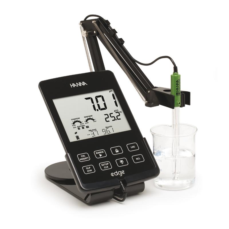 Multiparamètre de laboratoire edge® kit pH - HI2020-02, mémorisation jusqu'à 1000 séries, USB, écran LCD 5,5