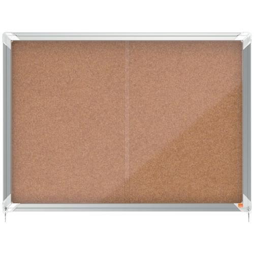 Nobo vitrine d'affichage porte coulissante premium plus - liège - 8 x a4 - 1915331_0