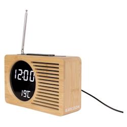 Radio réveil en bambou Retro Karlsson - beige 8714302709029_0