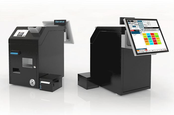 Monnayeur automatique Cash Defender SH - robuste en acier, personnalisable aux couleurs de votre enseigne, avec recycleur de pièces et de billets_0