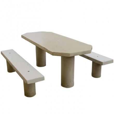 TABLE PIQUE NIQUE OVALE BÉTON_0