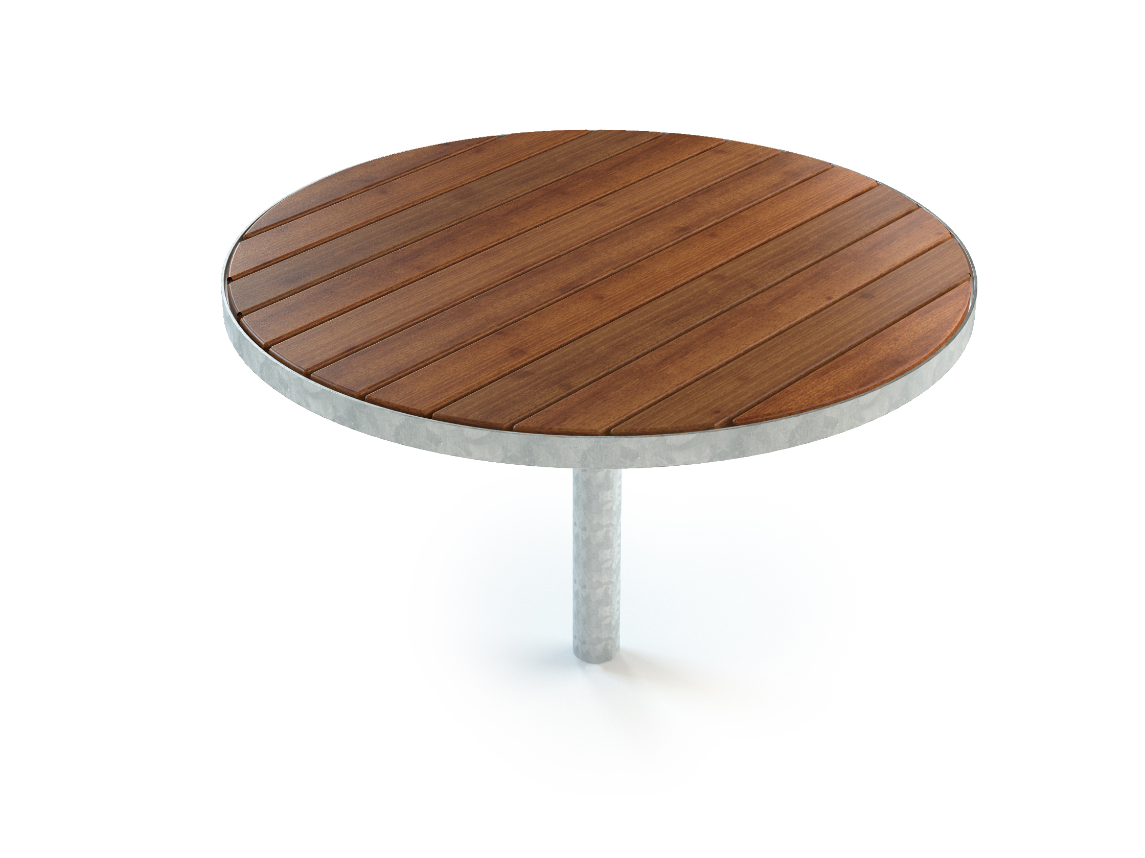 Table publique ronde brun/galvanisé avec scellement béton - SOFIERO réf 8054271 - HAGS_0