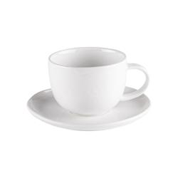 Tasse et sous-tasse à thé Ecume 22 cl x6 -  Blanc Rond Porcelaine Table Passion 11x8.3 cm - blanc porcelaine 3106232762260_0